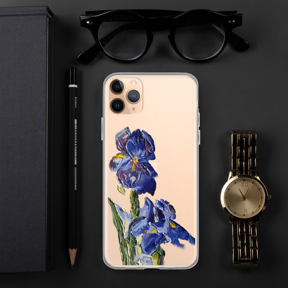Iris phone case One piece phone case Floral case Clear iPhone case iPhone