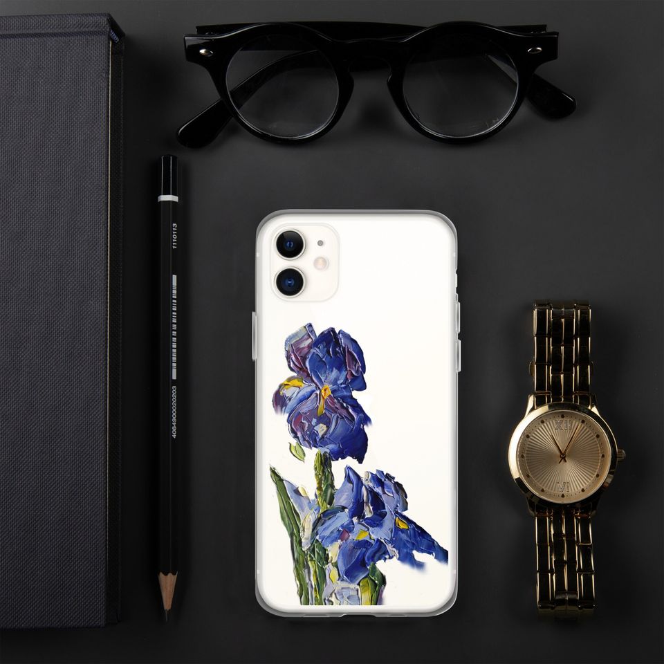 Iris phone case One piece phone case Floral case Clear iPhone case iPhone