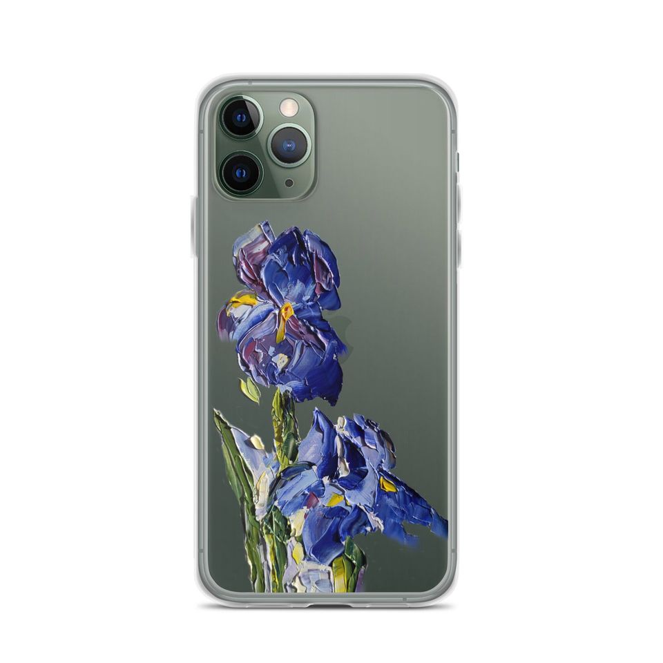 Iris phone case One piece phone case Floral case Clear iPhone case iPhone