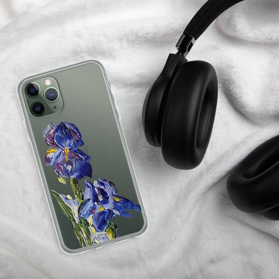 Iris phone case One piece phone case Floral case Clear iPhone case iPhone