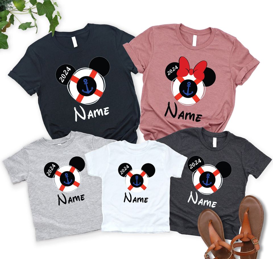 Custom Name Disney Family Cruise Vacation Shirts, Disneyland 2024