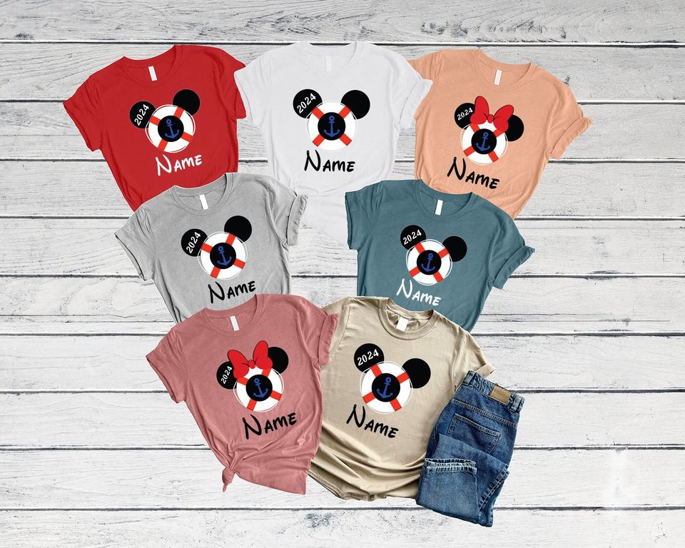 Custom Name Disney Family Cruise Vacation Shirts, Disneyland 2024