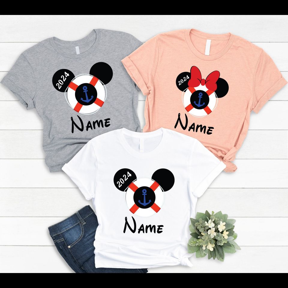 Custom Name Disney Family Cruise Vacation Shirts, Disneyland 2024