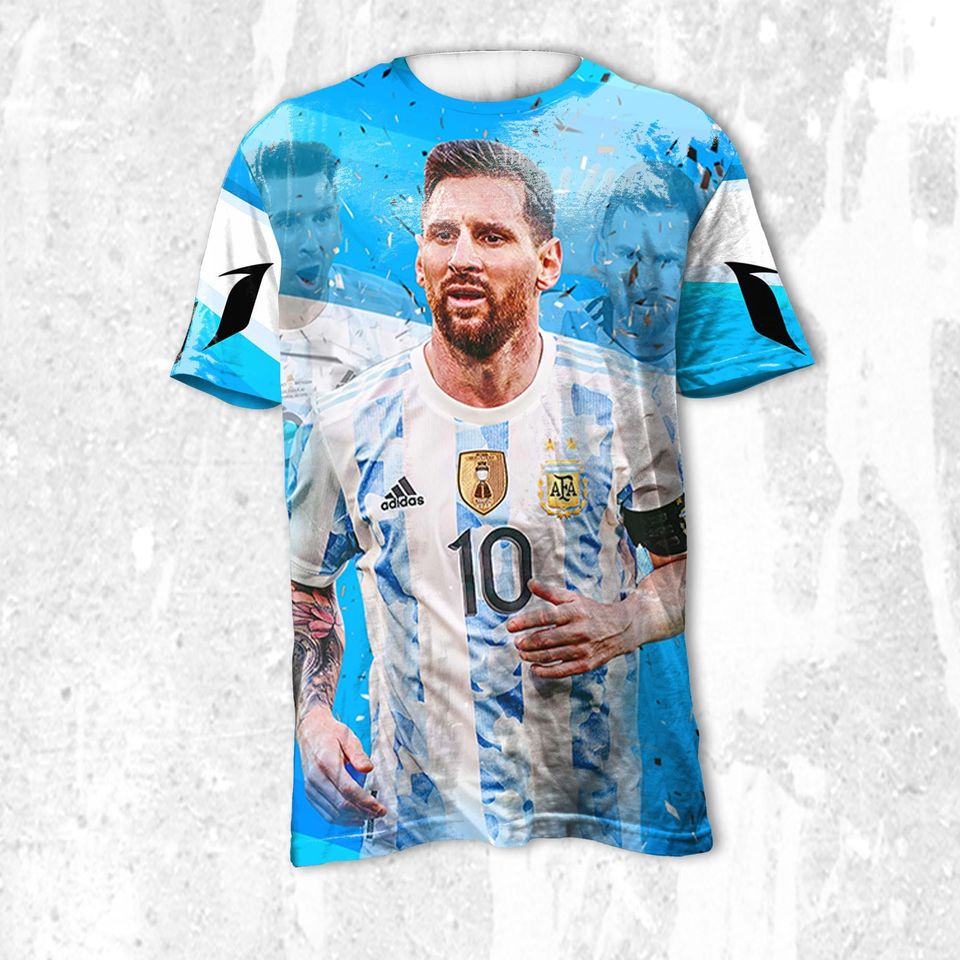 M10 Messi Argentina Flag Unisex T-shirt 3D