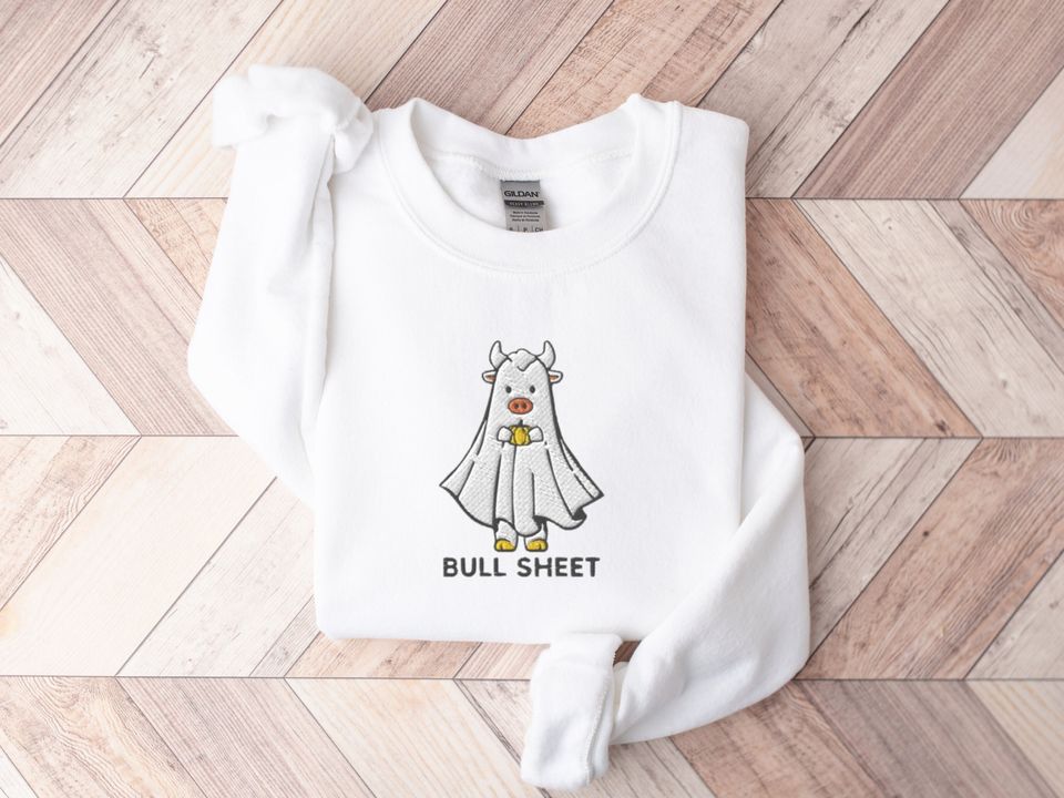 Funny Halloween Sweatshirt, Embroidered Spooky Season Sweatshirt
