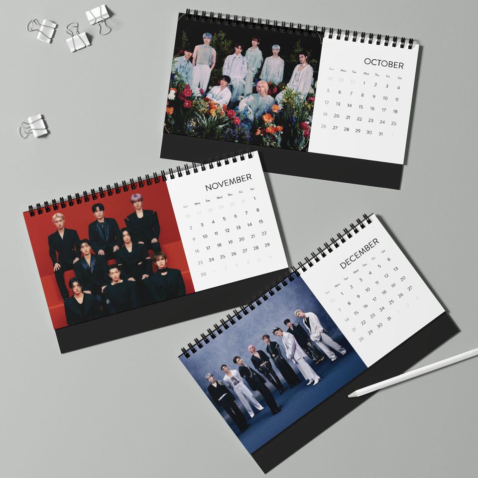 Ateez 2026 Desk Calendar  Limited Edition Kpop Calendar, Custom 12-Month Desktop Calendar, Atiny Fan Gift