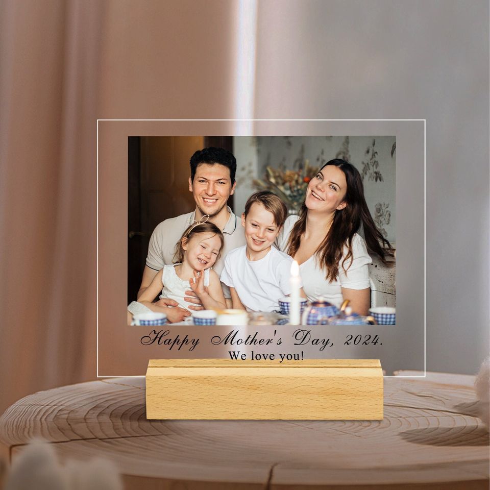 Personalized Photo Plaque With Stand, Custom Photo Wedding Gift, Photo Frame, Gift for Her, Gifts for Mom, Photo Plaque Gift