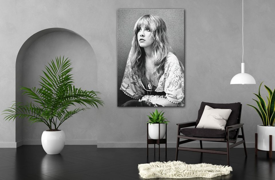 Stevie Nicks Black White Poster