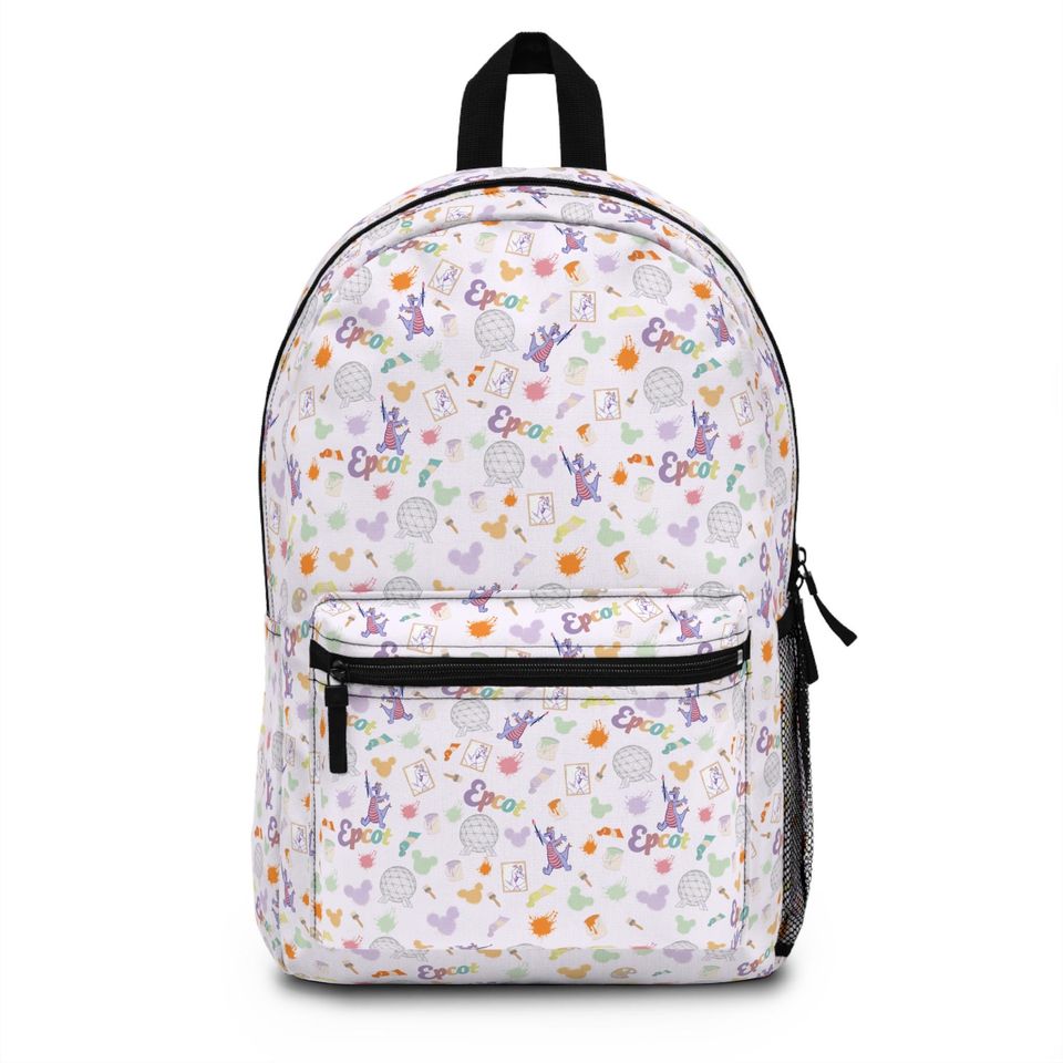 A Stroke of Imagination Backpack | Theme Park Bag | Epcot Inspired Figment Pattern Backpack