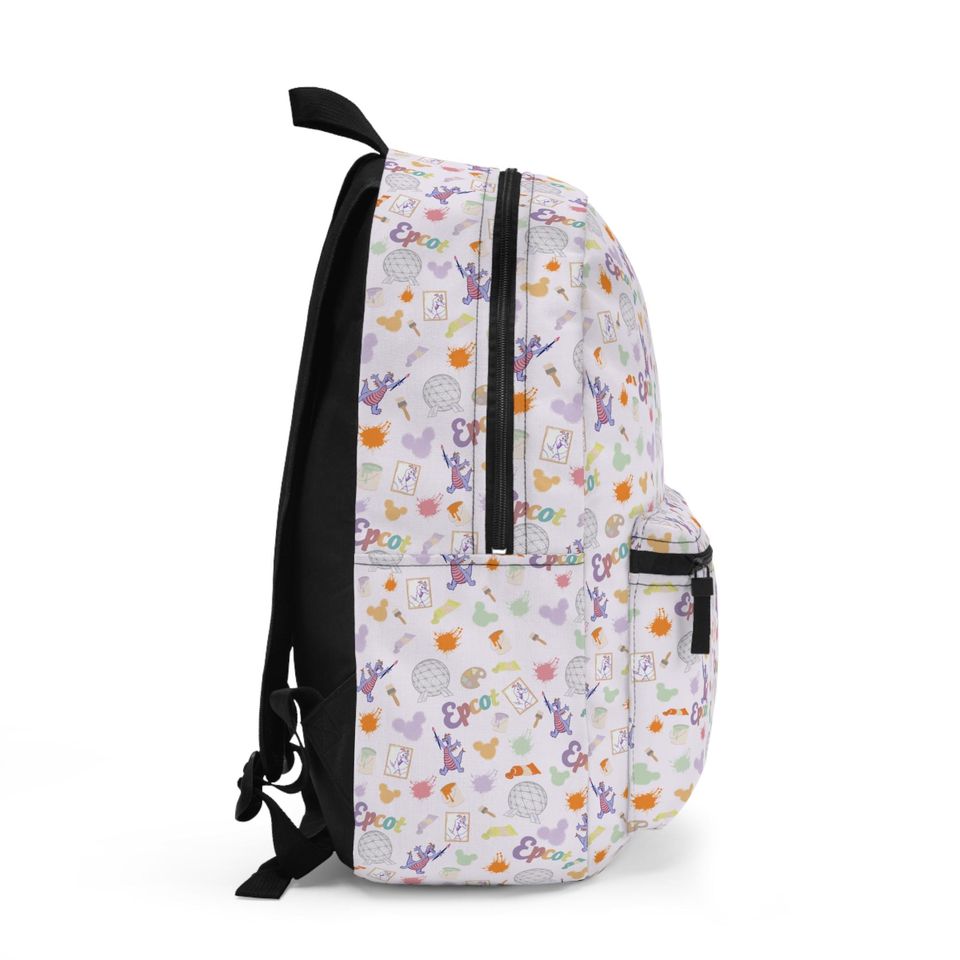 A Stroke of Imagination Backpack | Theme Park Bag | Epcot Inspired Figment Pattern Backpack