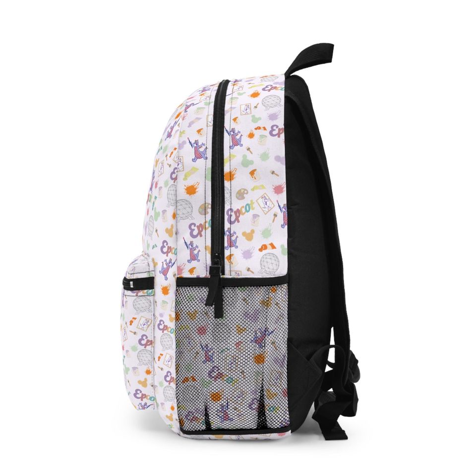 A Stroke of Imagination Backpack | Theme Park Bag | Epcot Inspired Figment Pattern Backpack