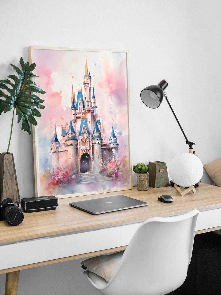 Disney Castle wall art | Magic Kingdom print | Watercolour Disney art