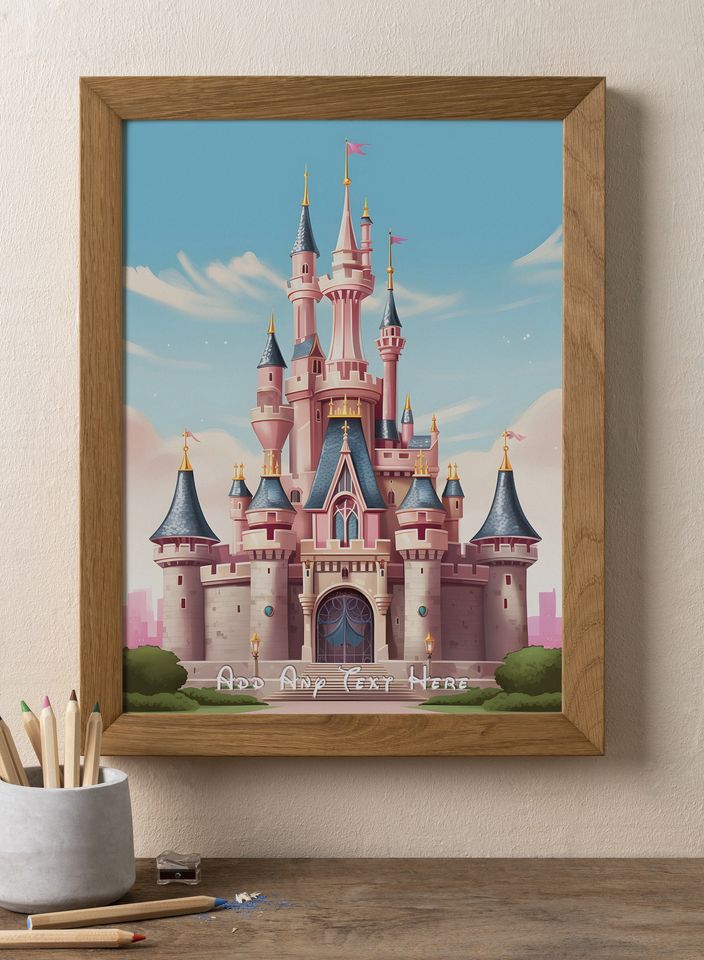 Disney Castle wall art in different sizes and canvas | Customisable Magic Kingdom wall art