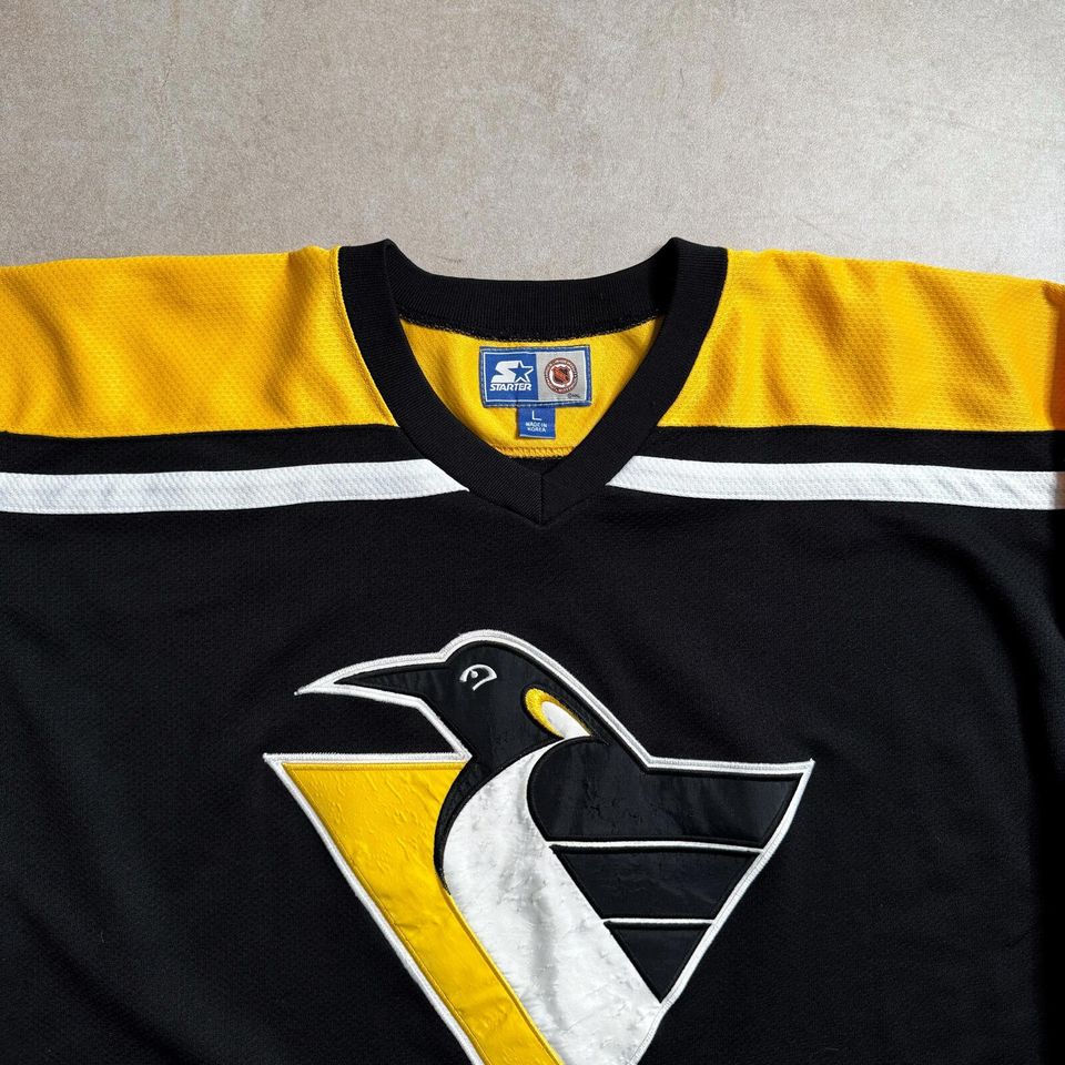 2000s Starter NHL Pittsburgh Penguins Black Jersey - L