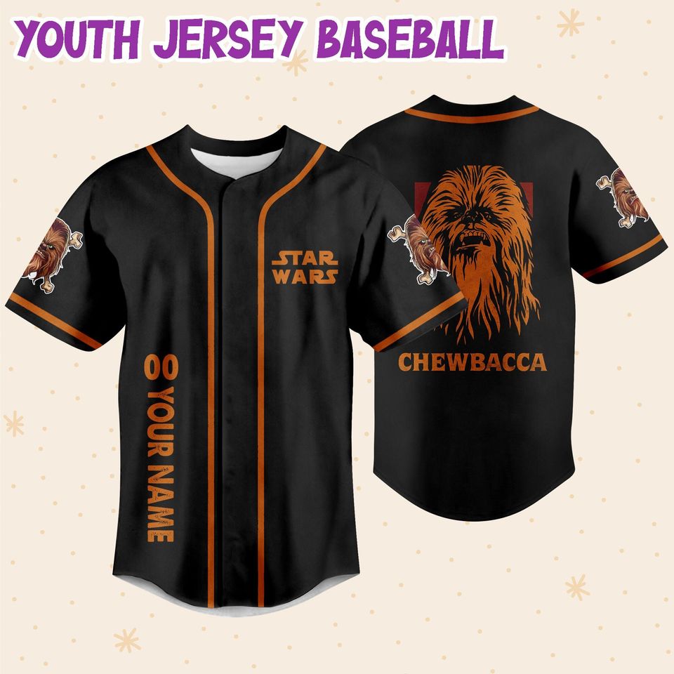 Personalize  Starwar Chewbacca Baseball Jersey For Fans Disney