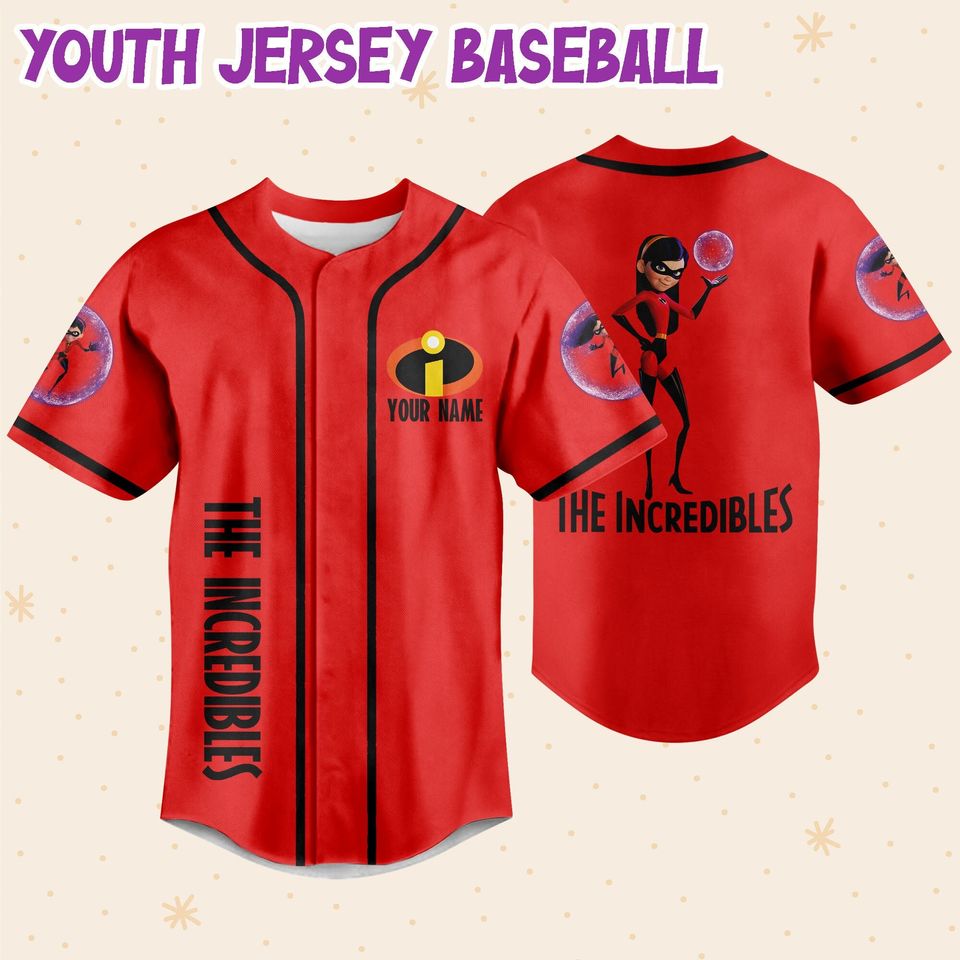 Personalized Disney The Incredibles Violet Parr Baseball Jersey