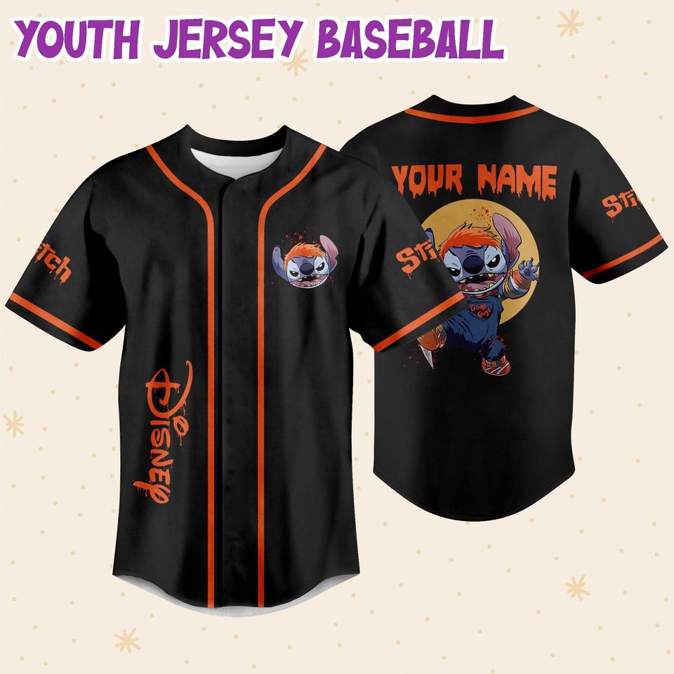 Personalized Disney Horror Stitch Scary Chucky, Custom Disney Jersey
