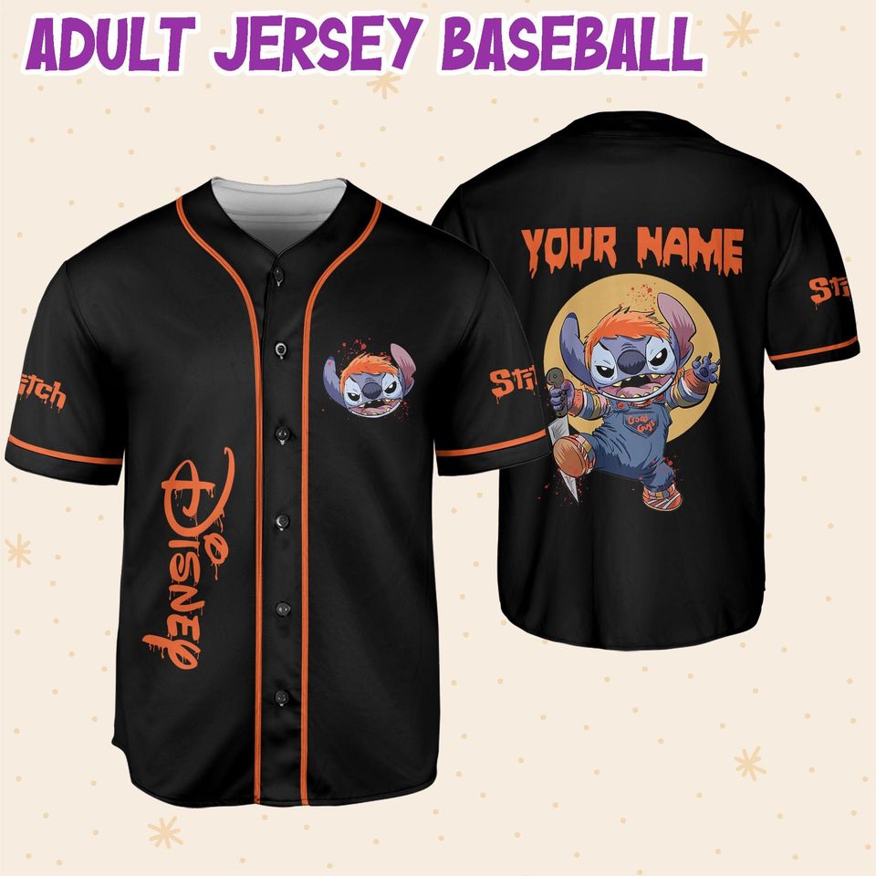 Personalized Disney Horror Stitch Scary Chucky, Custom Disney Jersey