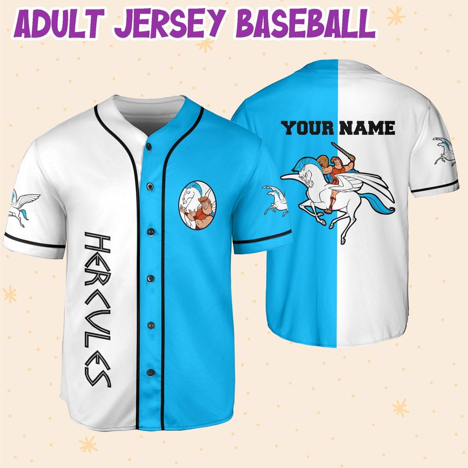 Personalize Hercules and Pegasus Baseball Jersey For Fans Disney
