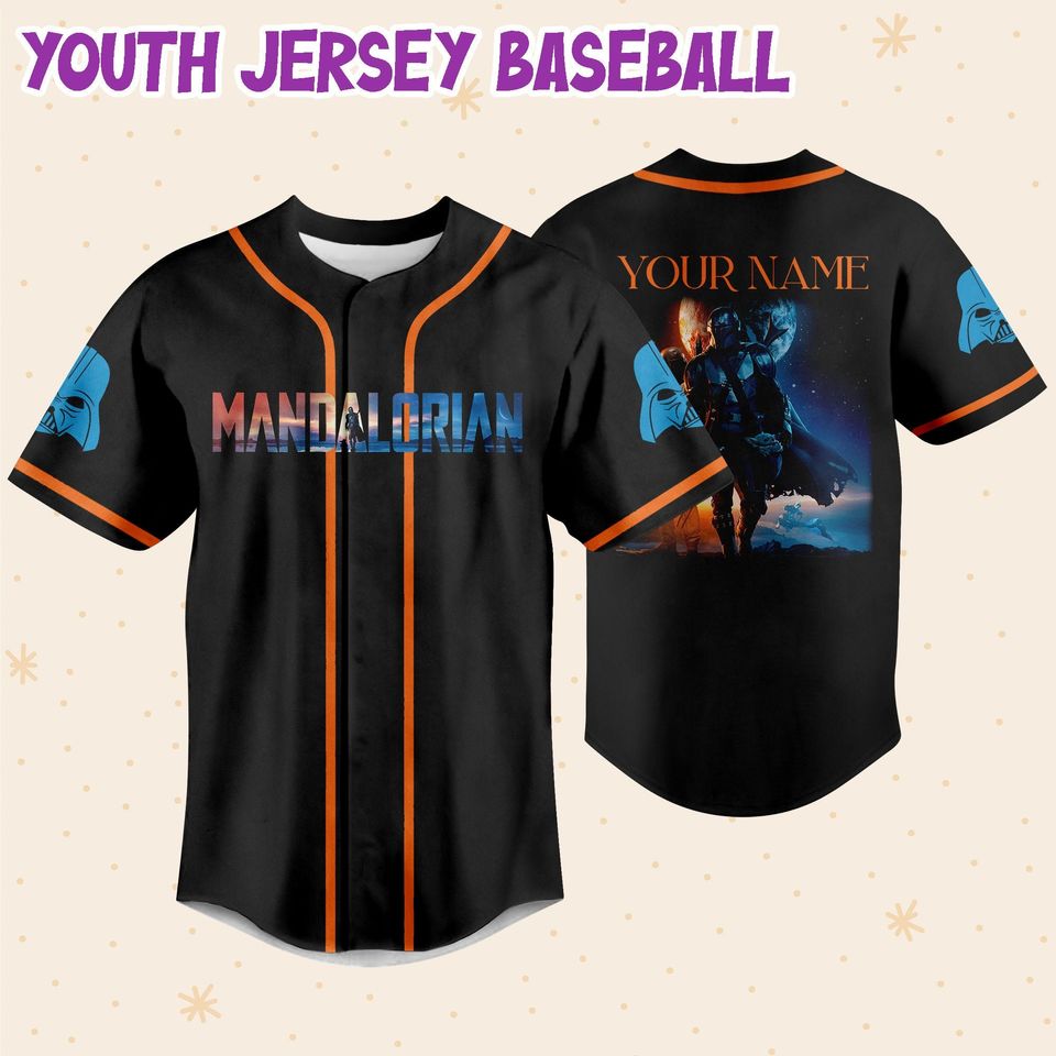 Personalize Starwar Mandalorian Horizontal Baseball Jersey For Fans Disney