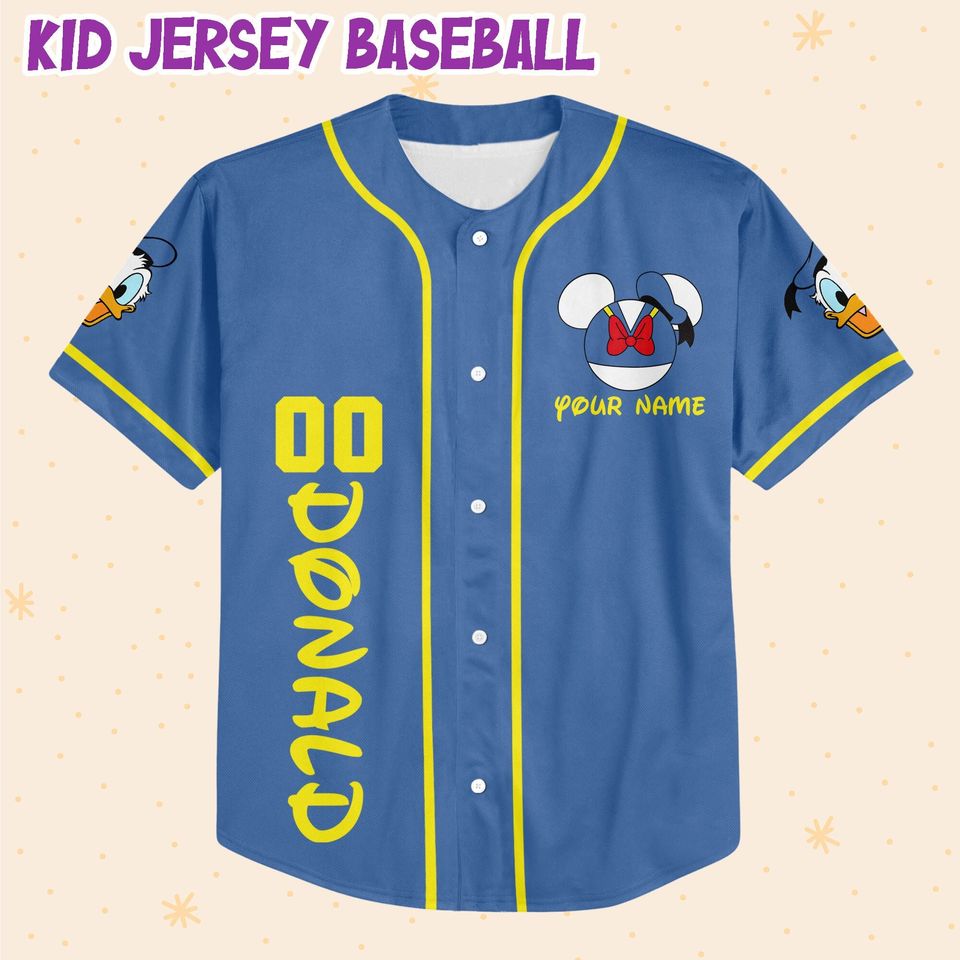Personalize Donald Skateboard Funny Baseball Jersey For Fans Disney