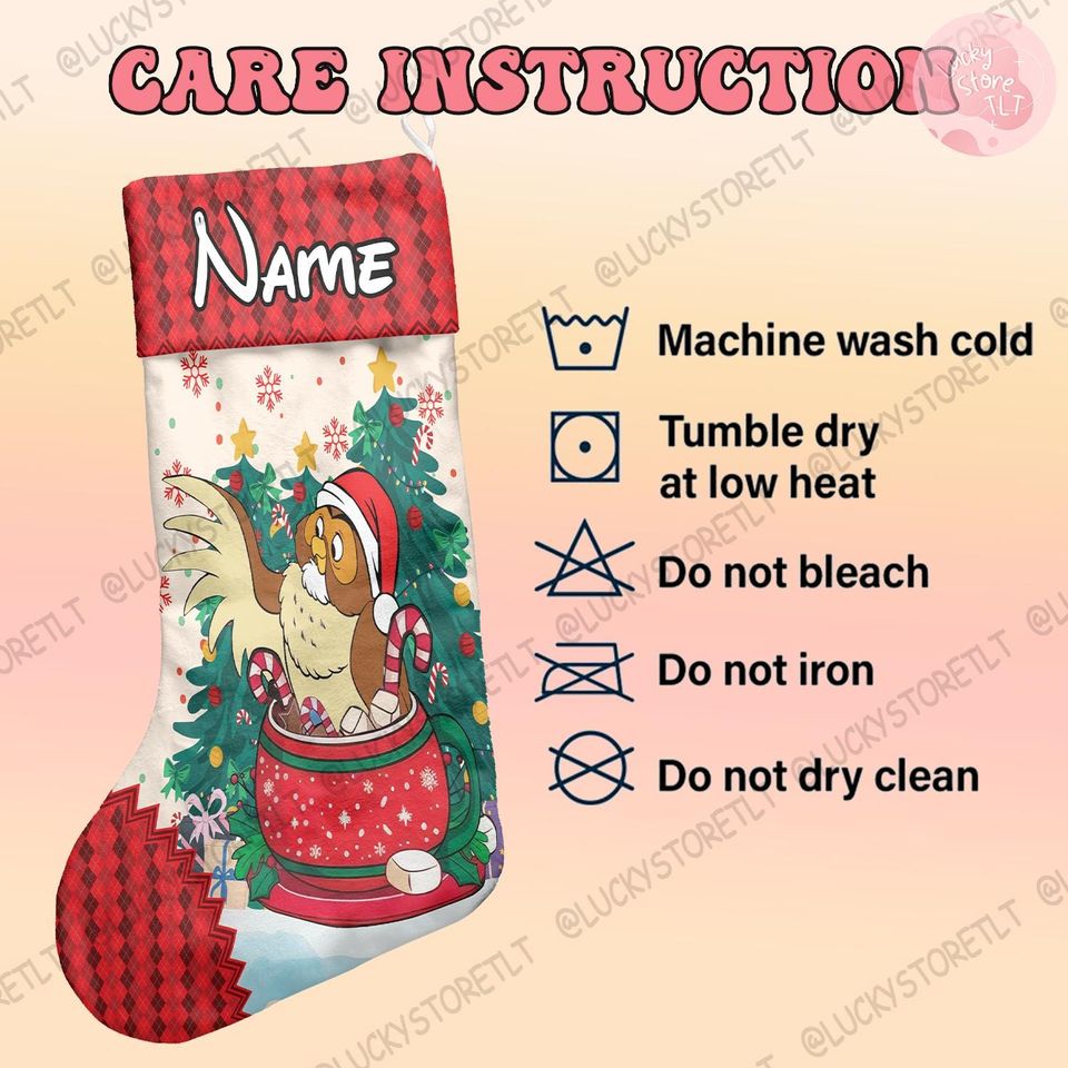 Custom Winnie the Pooh Xmas Stocking, Personalized Pooh Bear Gingerbread Stockings, Custom Name Holiday Stocking with Tigger, Piglet &Eeyore