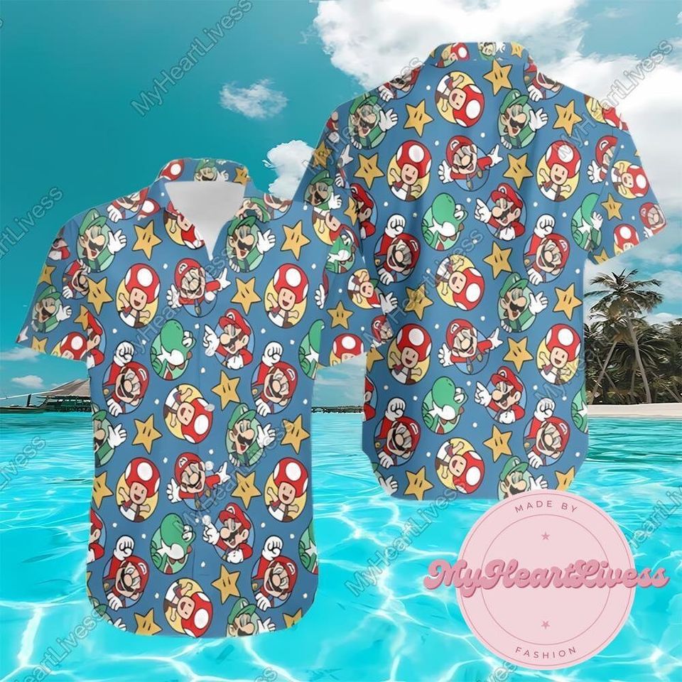 Mario And Luigi Beach Hawaiian Shirt, Super Mario Bros
