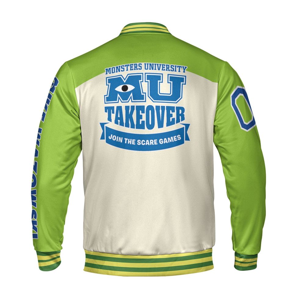 Personalized Monster University Mike Green Disney Baseball Jacket