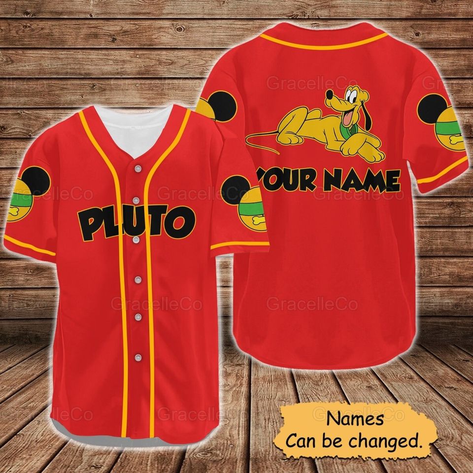 Pluto Custom Baseball Jersey Shirt, Disney Pluto Jersey Shirt