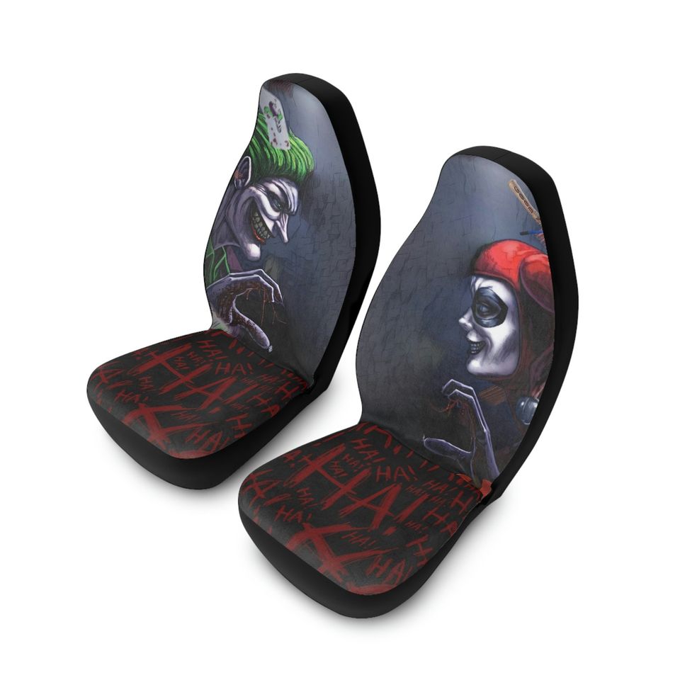 Harley Quinn and Joker Themed Car Seat Covers