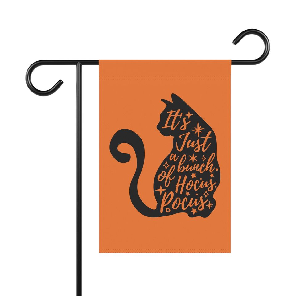 Black Cat Halloween Garden Flag, Garden House Flag, Halloween Fall Home Decor