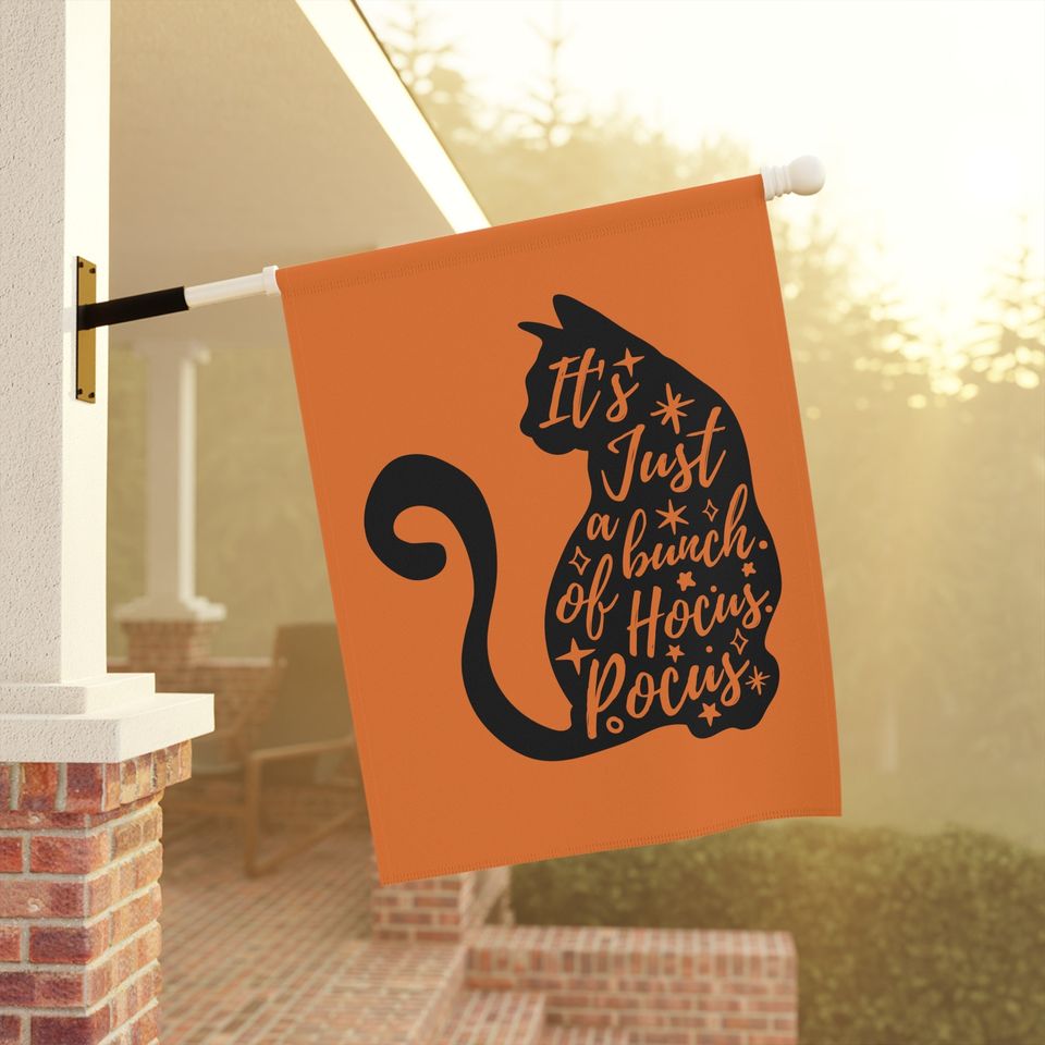 Black Cat Halloween Garden Flag, Garden House Flag, Halloween Fall Home Decor