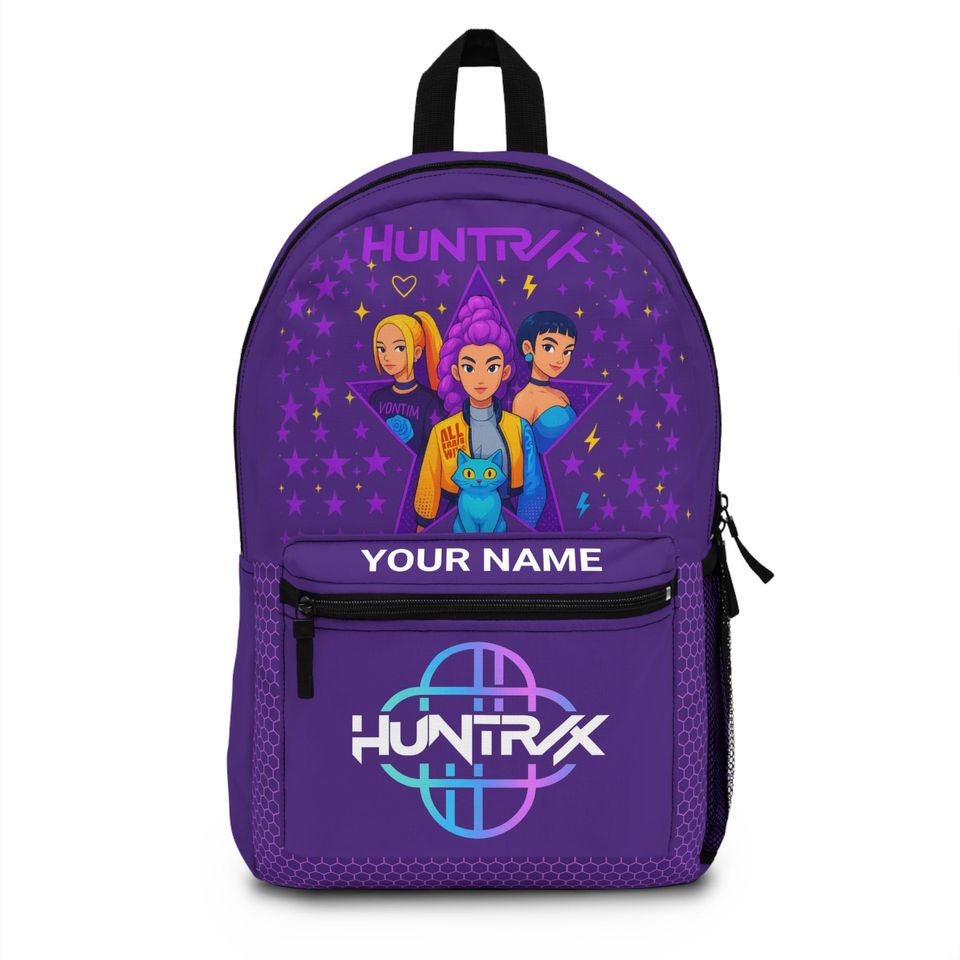 Personalized K-Pop Demon Hunter Backpack | Custom Gothic School Bag | Dark Fantasy Travel Backpack for Fans | Unique Kpop Gift