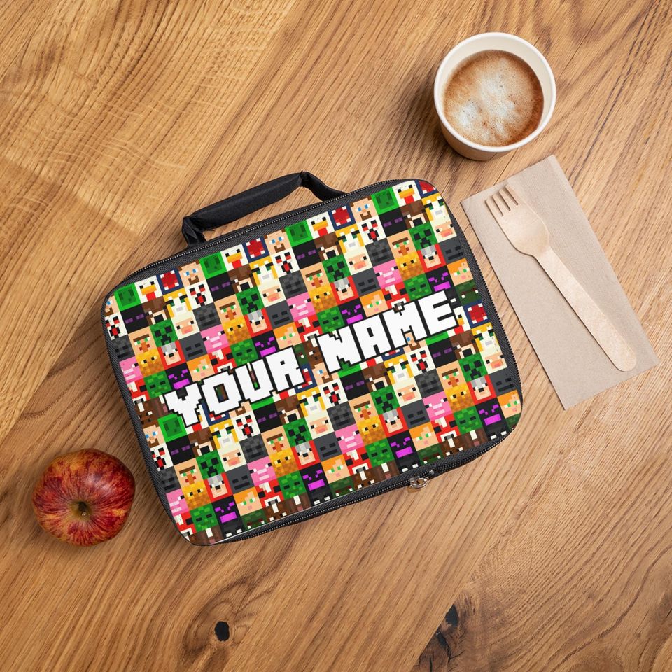 Personalized Minecraft Lunch Bag, Back to School Gift