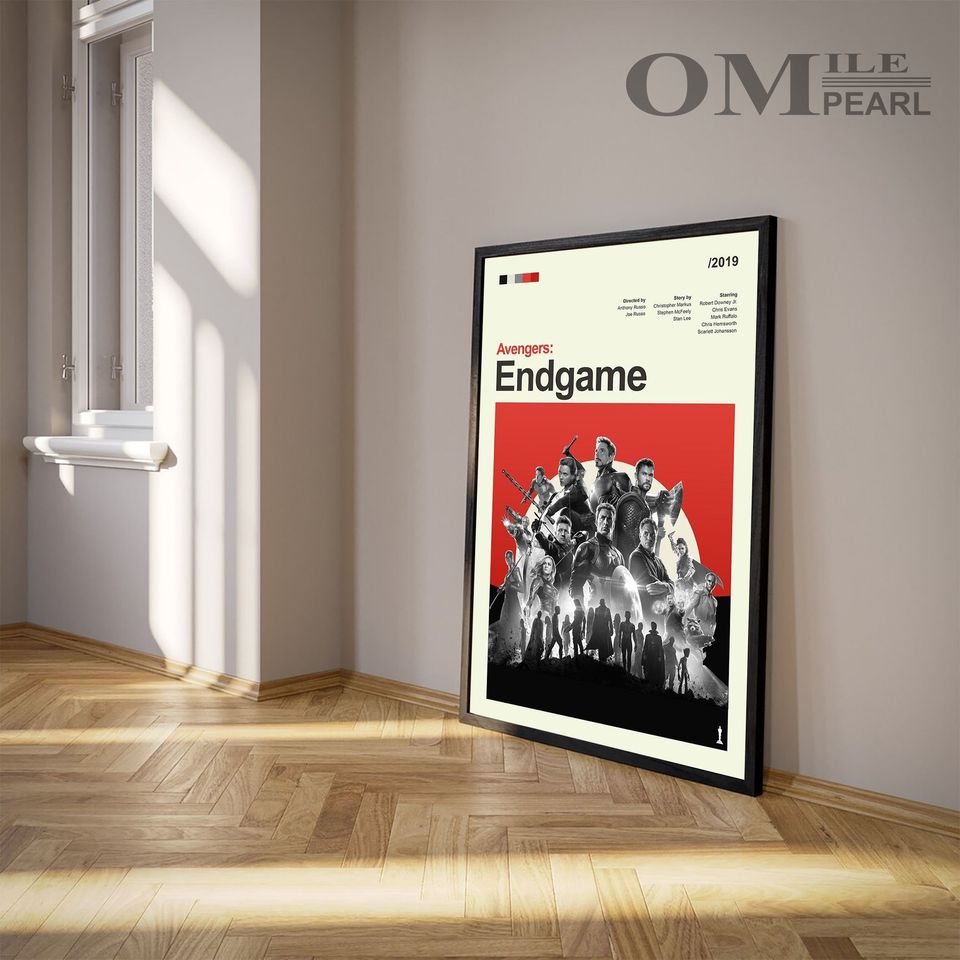 Mid Century Modern Avengers: Endgame Movie Poster, Retro Movie Print, Modern Vintage Movie Posters