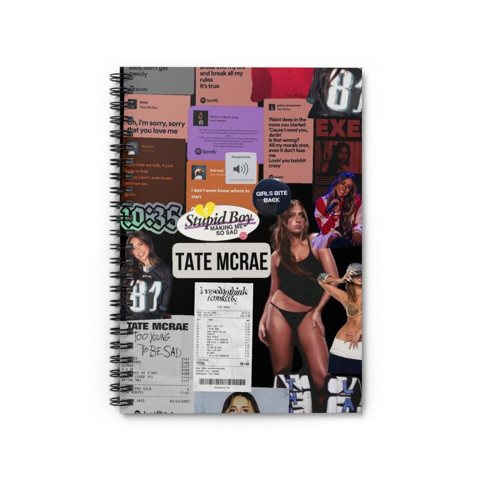 Tate Mcrae Notebook Journal | Tate Mcrae Fan Gift | Tate Mcrae Mug | Think Later Tour | Tate Mcrae Fan | Popstar Retro Merch | Eras Tour