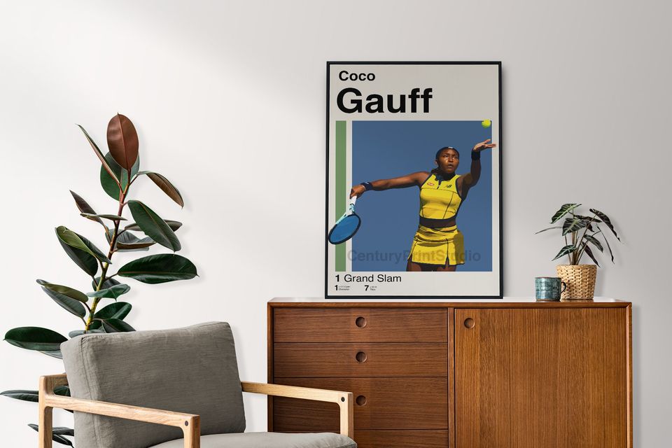 Coco Gauff Poster, Tennis Minimalist Poster