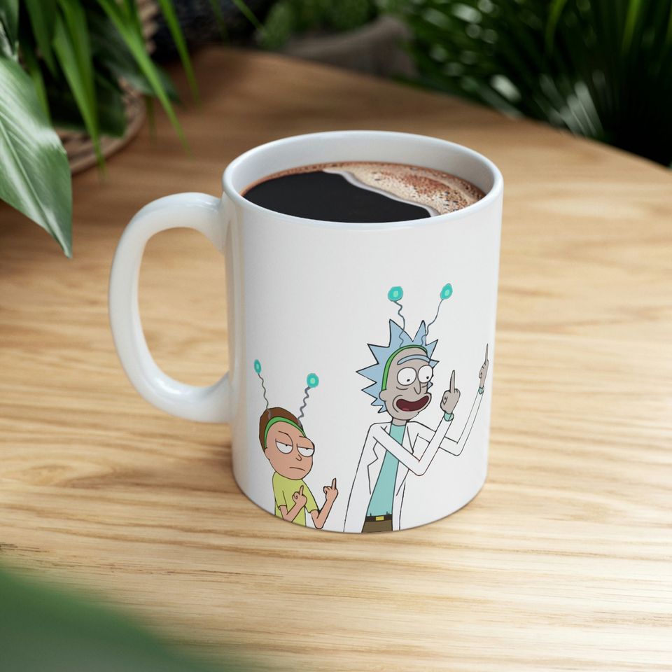 Meme Mug - Rick and Rickandmorty, Peace Among Worlds
