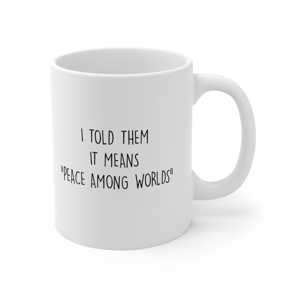Meme Mug - Rick and Rickandmorty, Peace Among Worlds