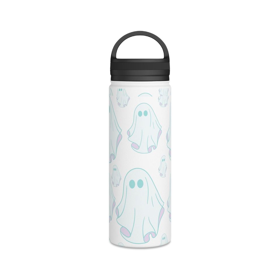 Cute lil ghosty Stainless Steel Water Bottle, Handle Lid