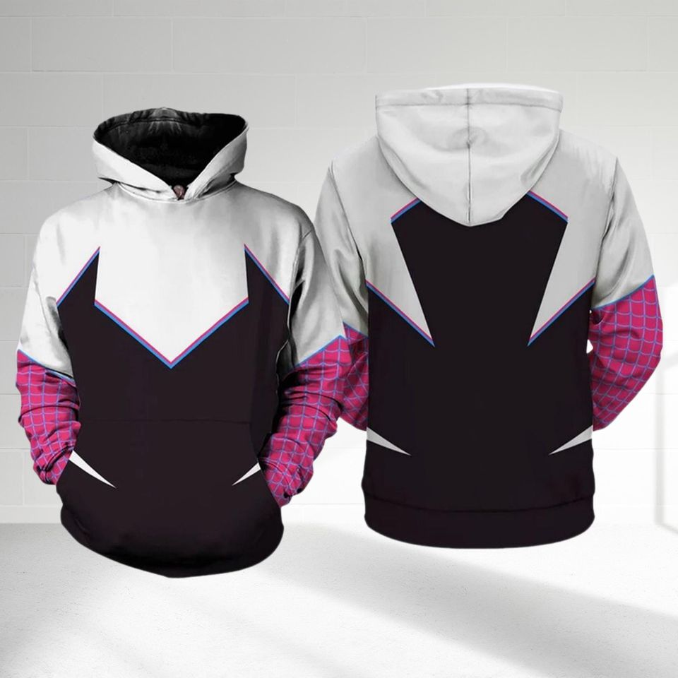 Spider Gwen Stacy Cosplay Outfit, Ghost-Spider Cosplay Costume Hoodie
