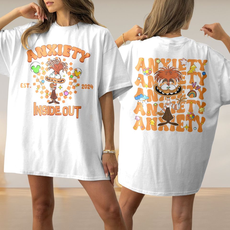 Funny Inside Out Anxiety Disney Double Sided Shirt
