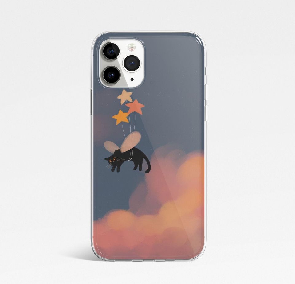 Funny Cat Phone Case Cat Meme Cat lover Cute Cat Art Cover For iPhone 16 Pro, 14, 15, 13, 12, 11, XR Samsung S24, S23, A55, A54, Pixel 8 Pro