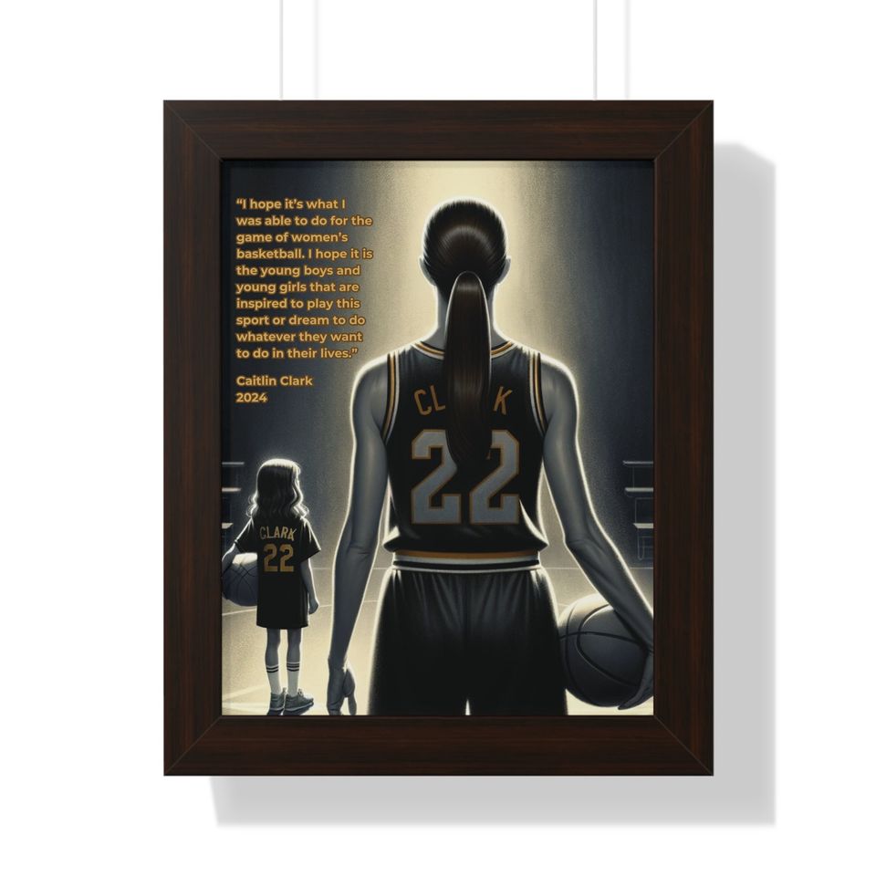 Caitlin Clark Poster | Basketball Quotes Framed
