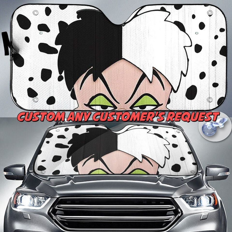 Villain Head Sunshade, Dalmatian Car Sun Shade