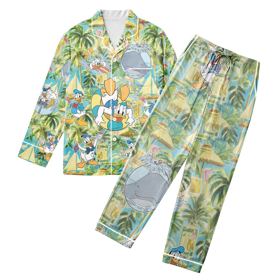 Donald Duck Hawaiian Pajamas, Disney Matching Pajamas Set