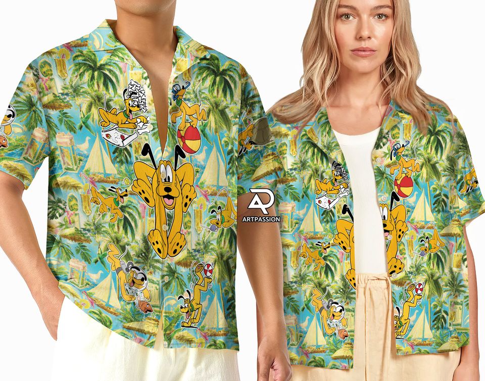Funny Disney Pluto Hawaiian Shirt, Pluto Tropical Aloha