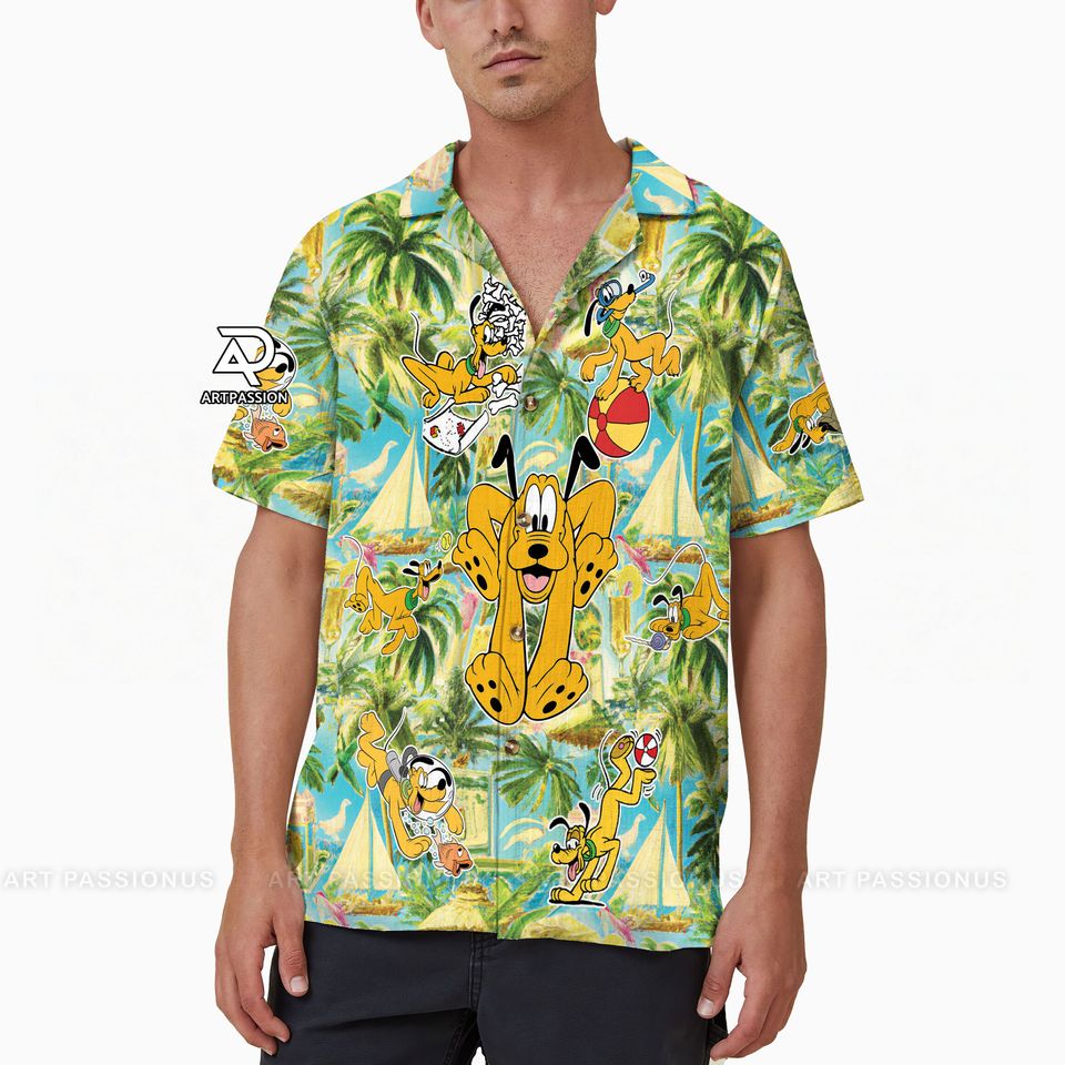 Funny Disney Pluto Hawaiian Shirt, Pluto Tropical Aloha