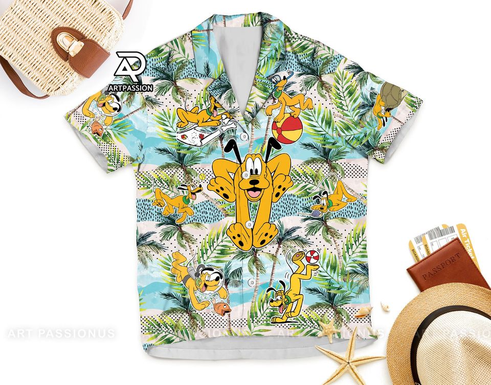 Funny Pluto Aloha Summer Shirt, Disney Pluto Hawaiian