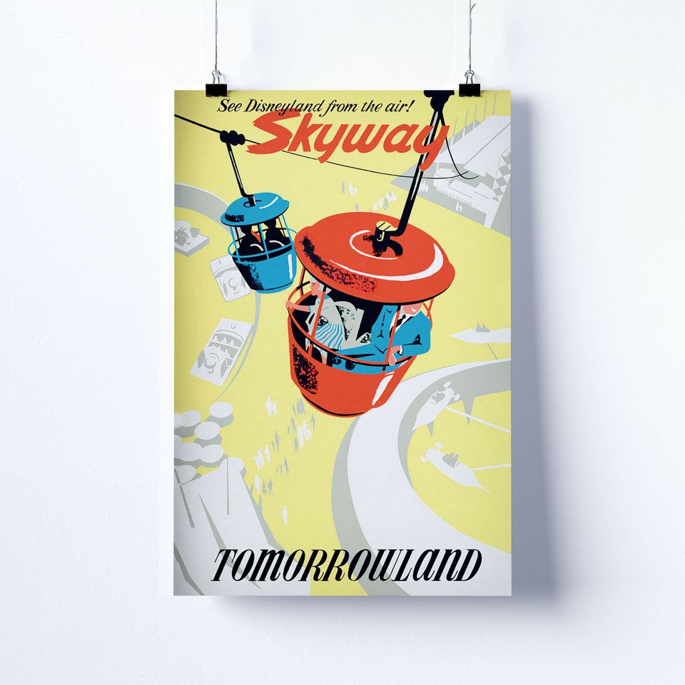 Vintage Disneyland Skyway Attraction Poster